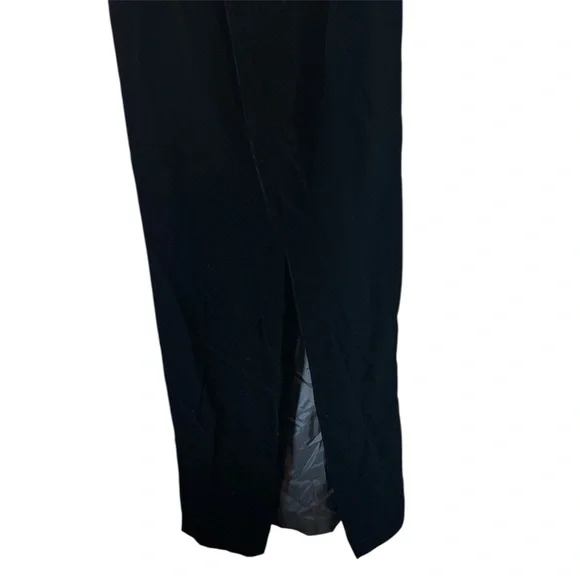 Black Tie Oleg Cassini Black Velvet Strapless Beaded Gown - Picture 4 of 7